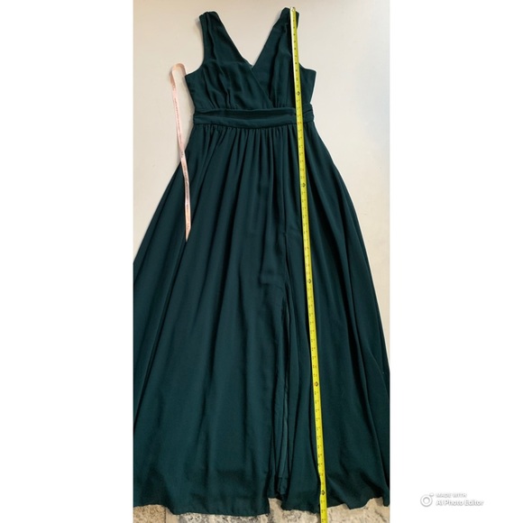 Lulus Large Thoughts of Hue Emerald Green Surplice Maxi Dress NWOT - Picture 16 of 17